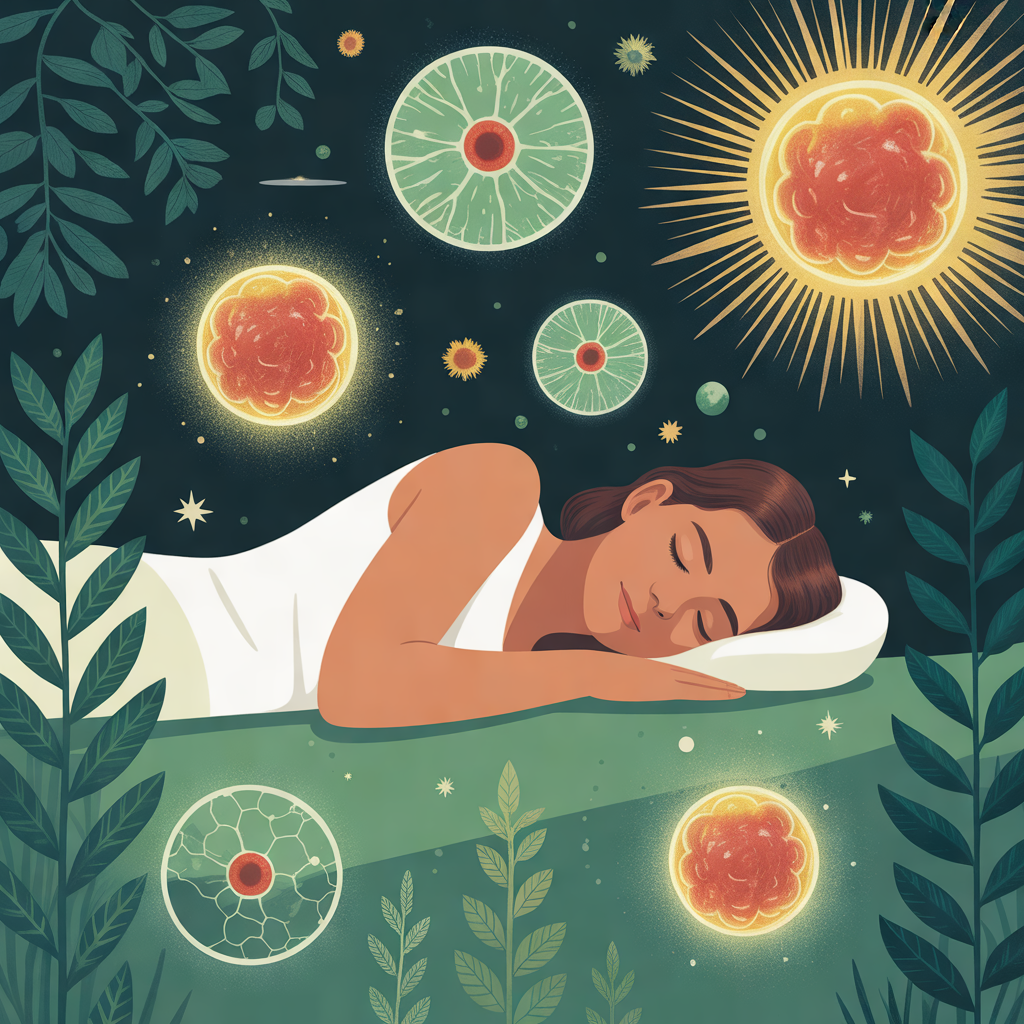 Illustration scientifique du sommeil et de la longévité